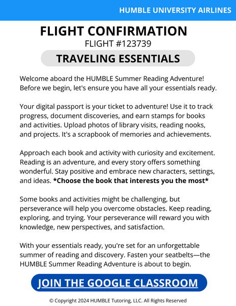 SUMMER READING ADVENTURE: YOUR PASSPORT TO THE WORLD OF WORDS